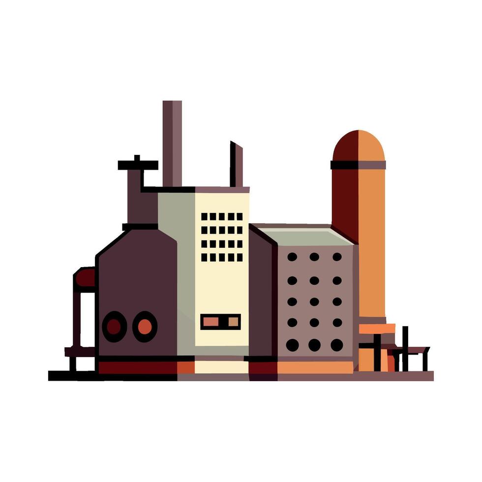 Industrial factory flat design illustration vector