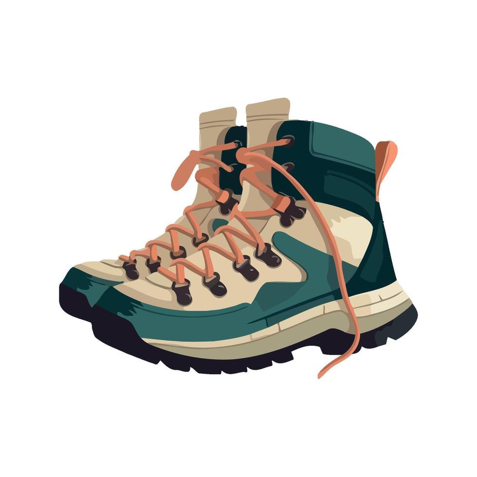 A pair of hiking boots on a white background vector