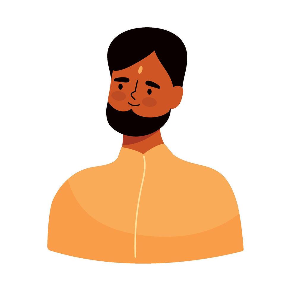 Indian man avatar illustration vector