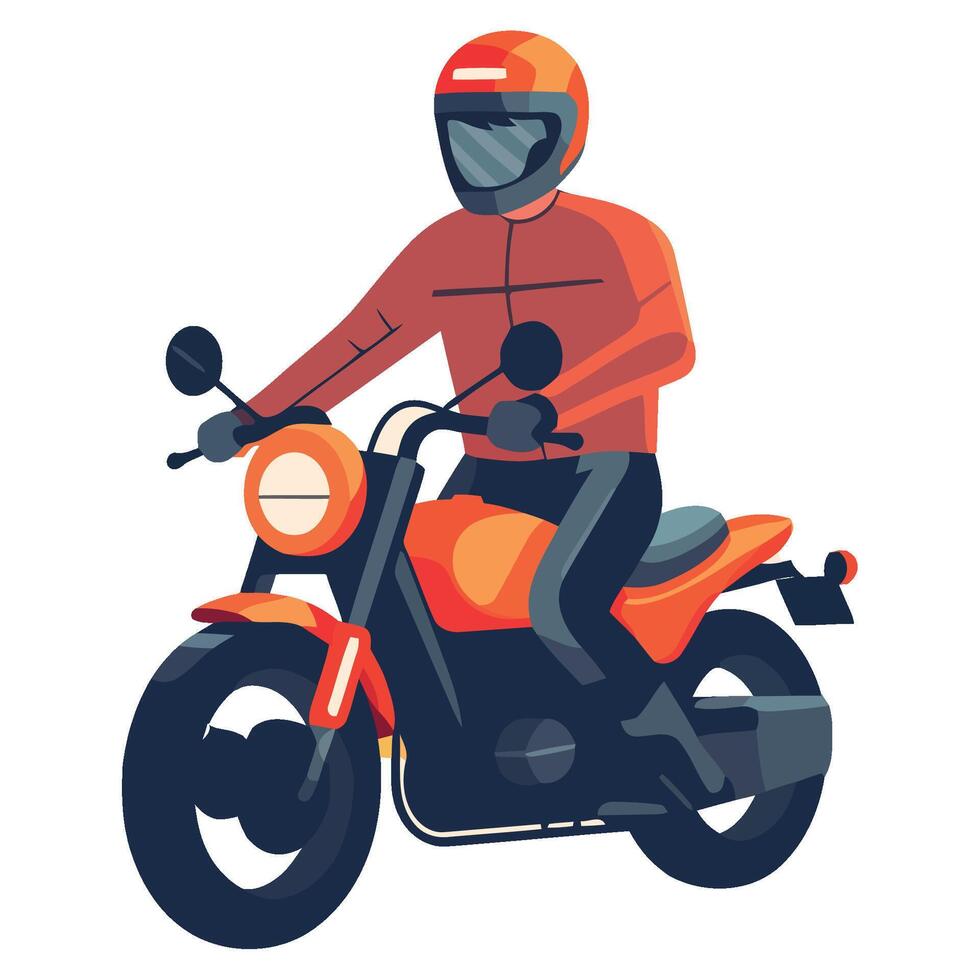 A man in a helmet riding a motorcycle vector