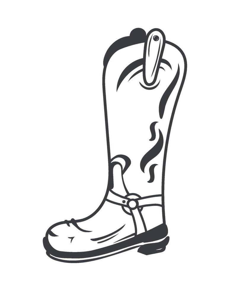 A cowboy boot on a white background vector