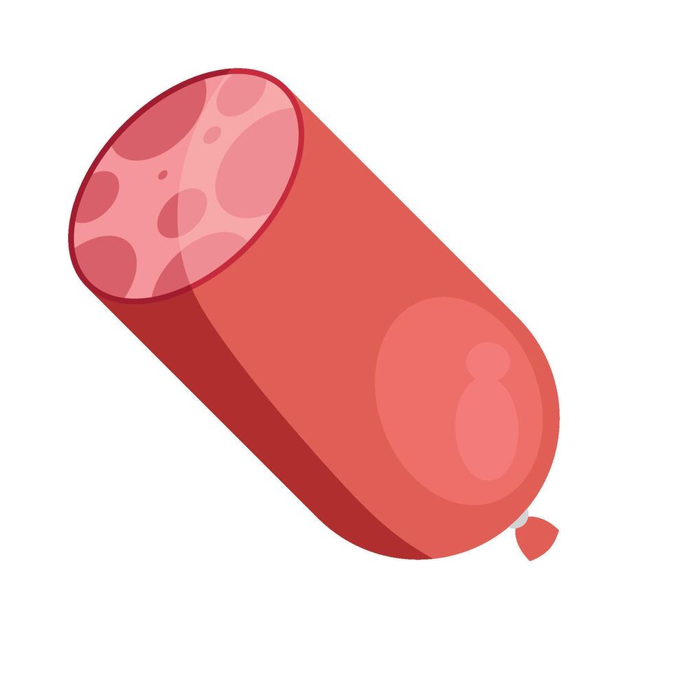 A sausage is shown in a cartoon style vector