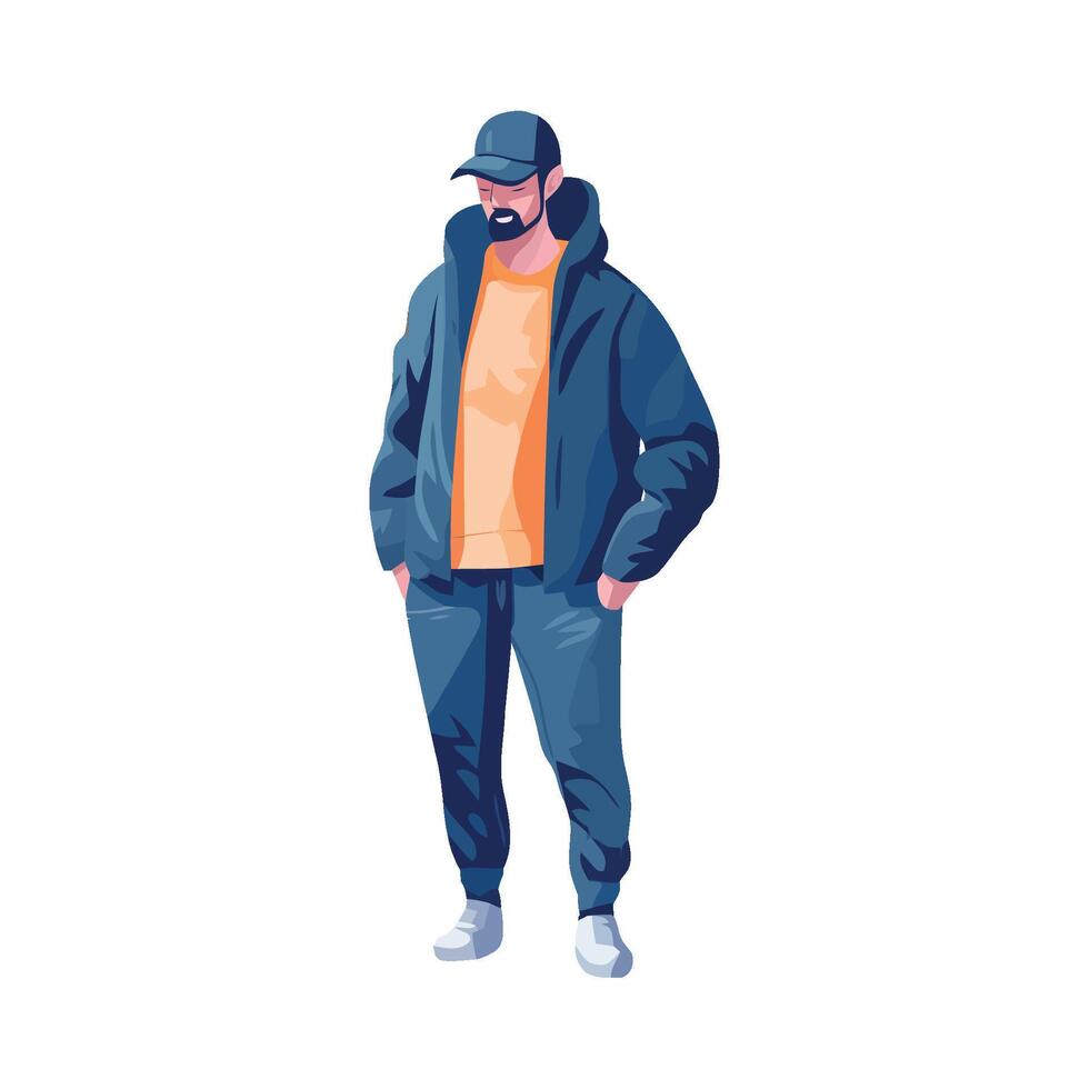 A man in a hoodie and pants vector