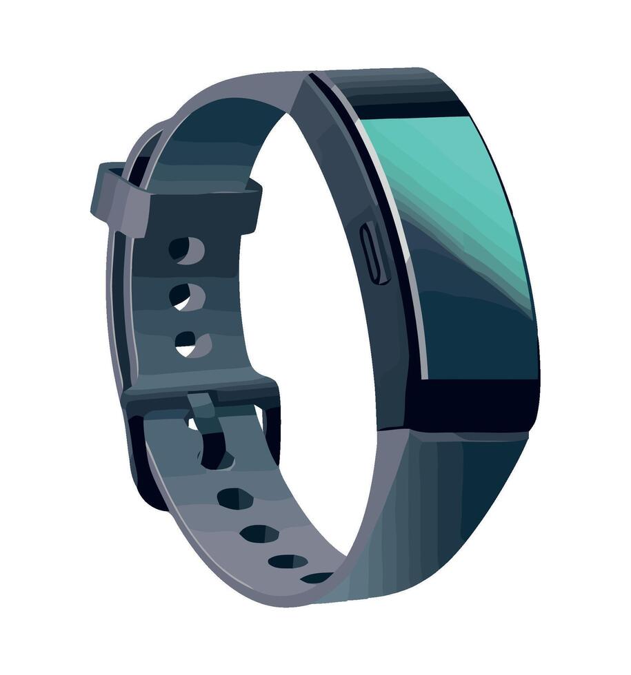A smart watch is shown on a white background vector