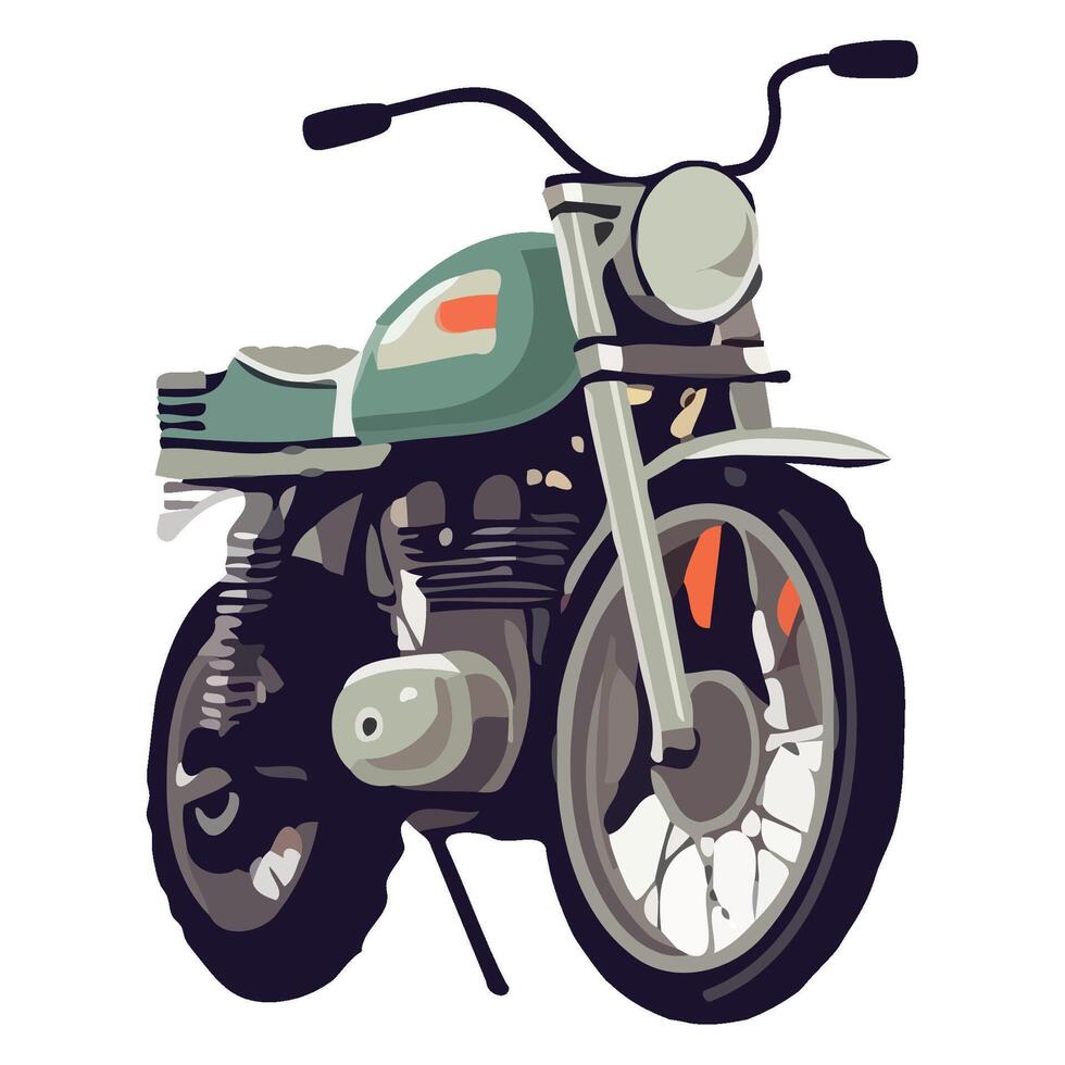 A cartoon illustration of a motorcycle on a white background vector