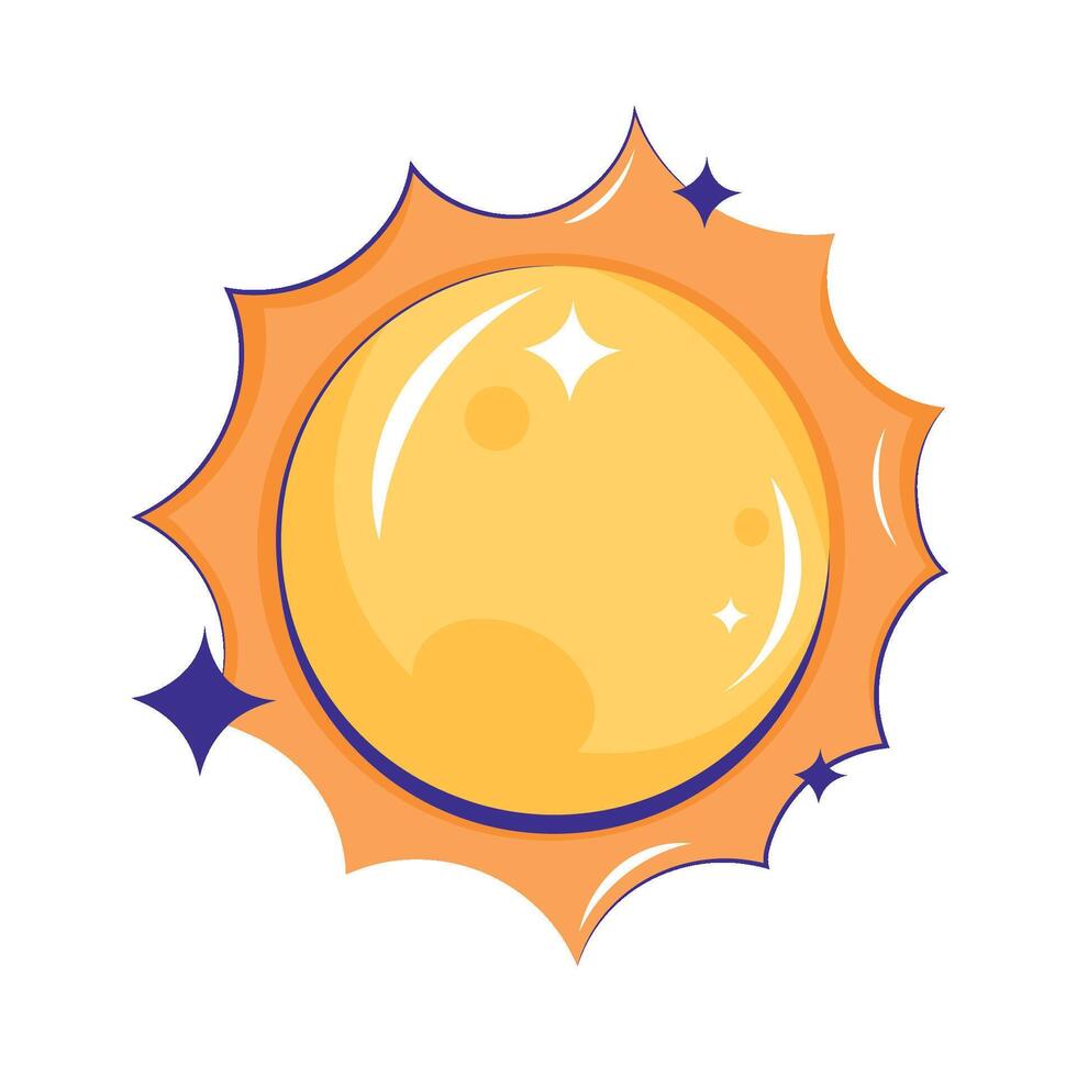 Sun with stars and bubbles icon illustration vector