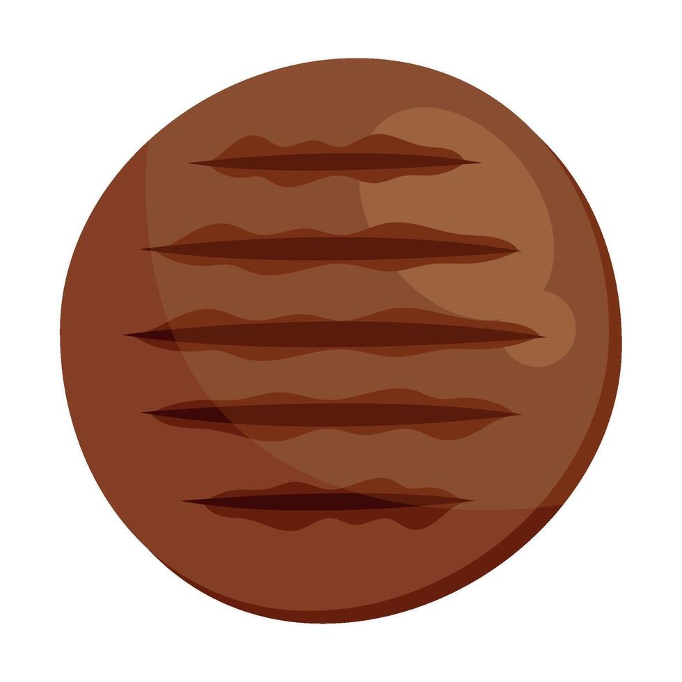 A brown cookie with a hole in the middle vector