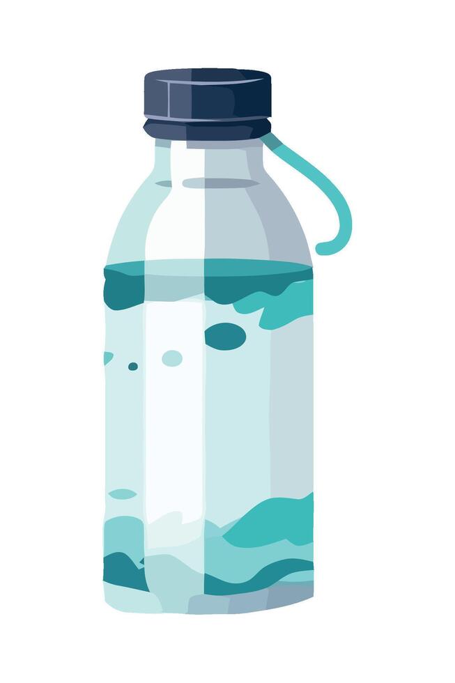 A bottle of water with a lid on it vector