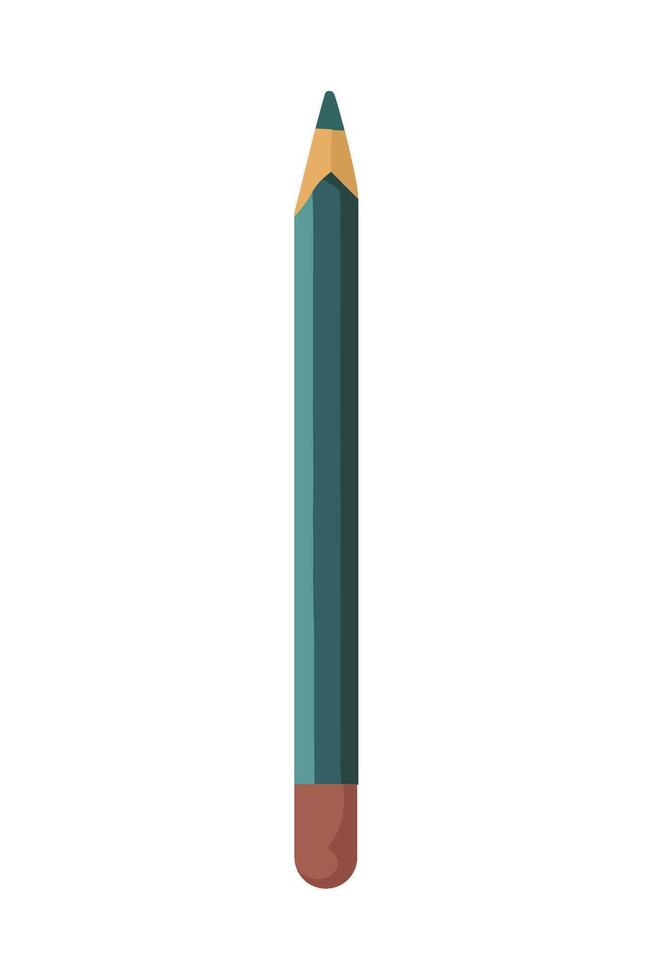 A green pencil with a yellow tip on a white background vector