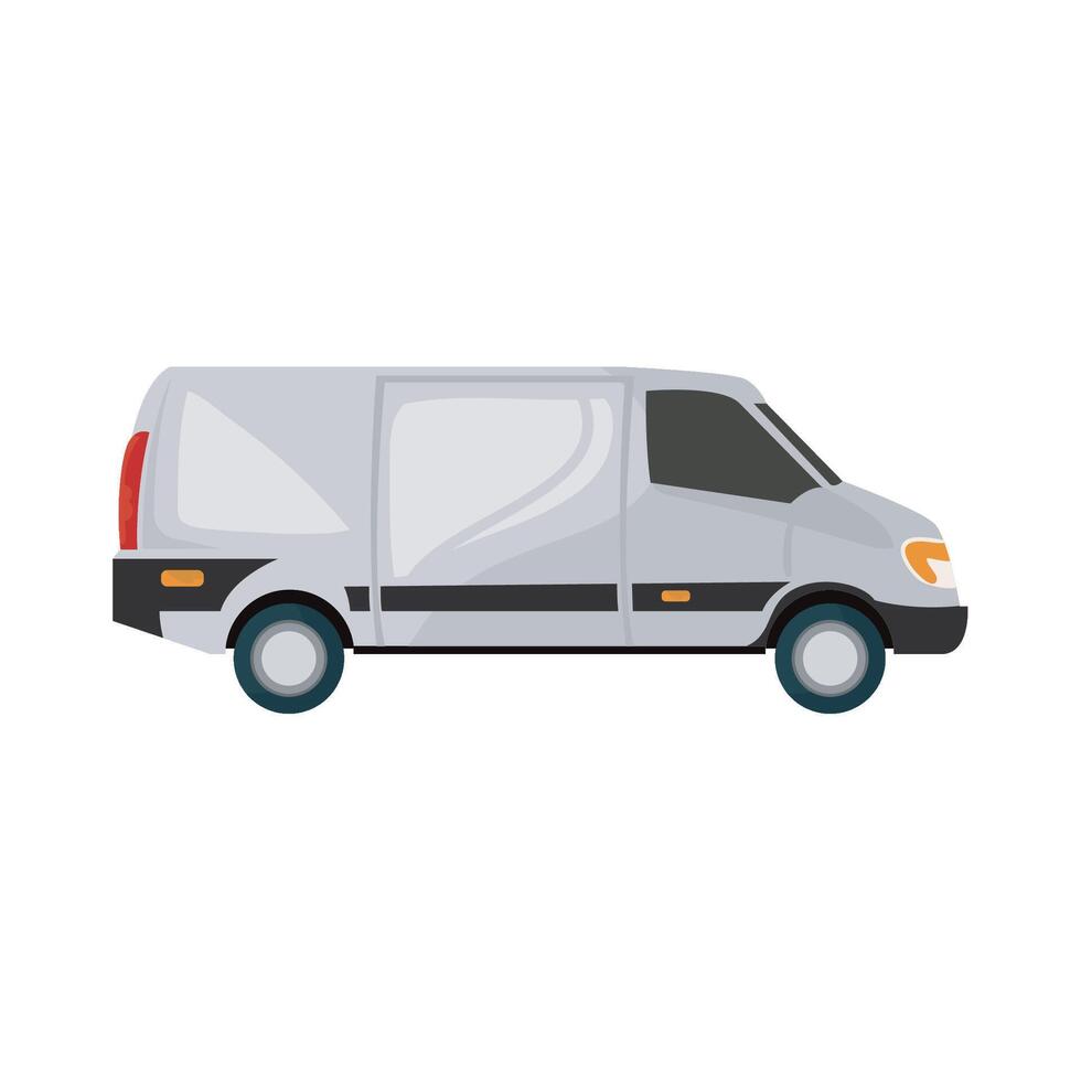 A van is shown on a white background vector