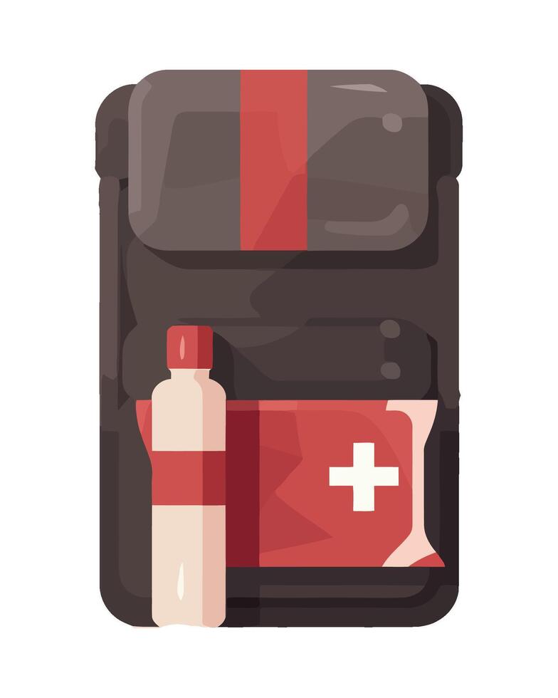 First aid kit backpack with first aid kit illustration vector