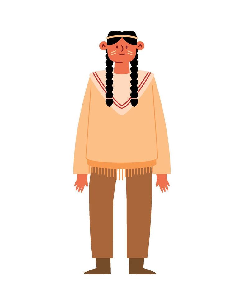 An illustration of a native american man vector