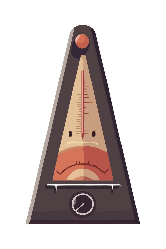 An old analog meter with a red light vector