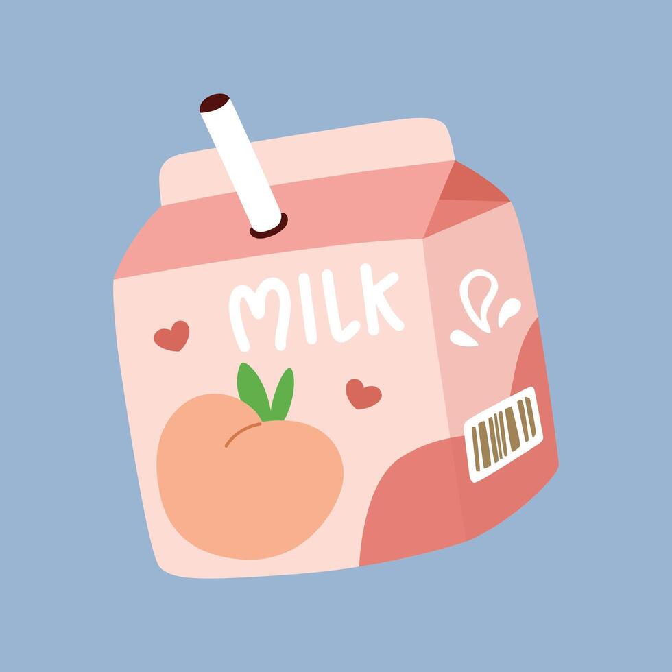 cute peach milk vector