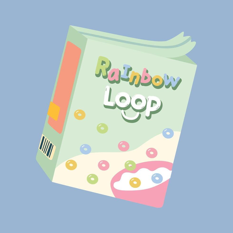 cute rainbow cereal vector