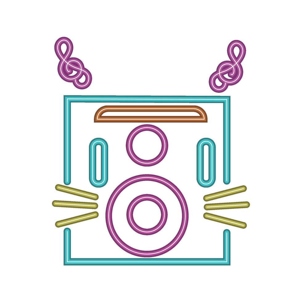 A colorful icon of a speaker with a microphone vector