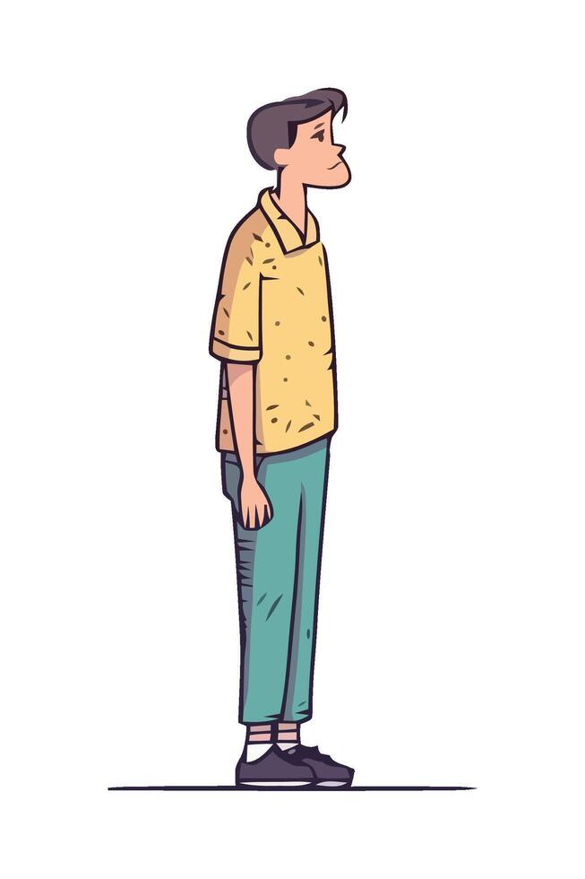 A cartoon man standing with his hands on his hips vector