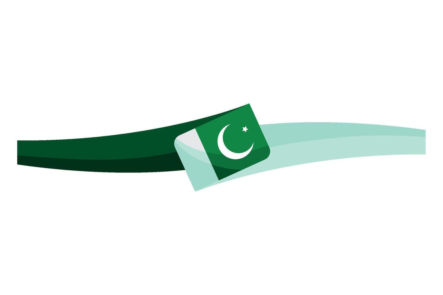 Pakistan flag with a green ribbon vector