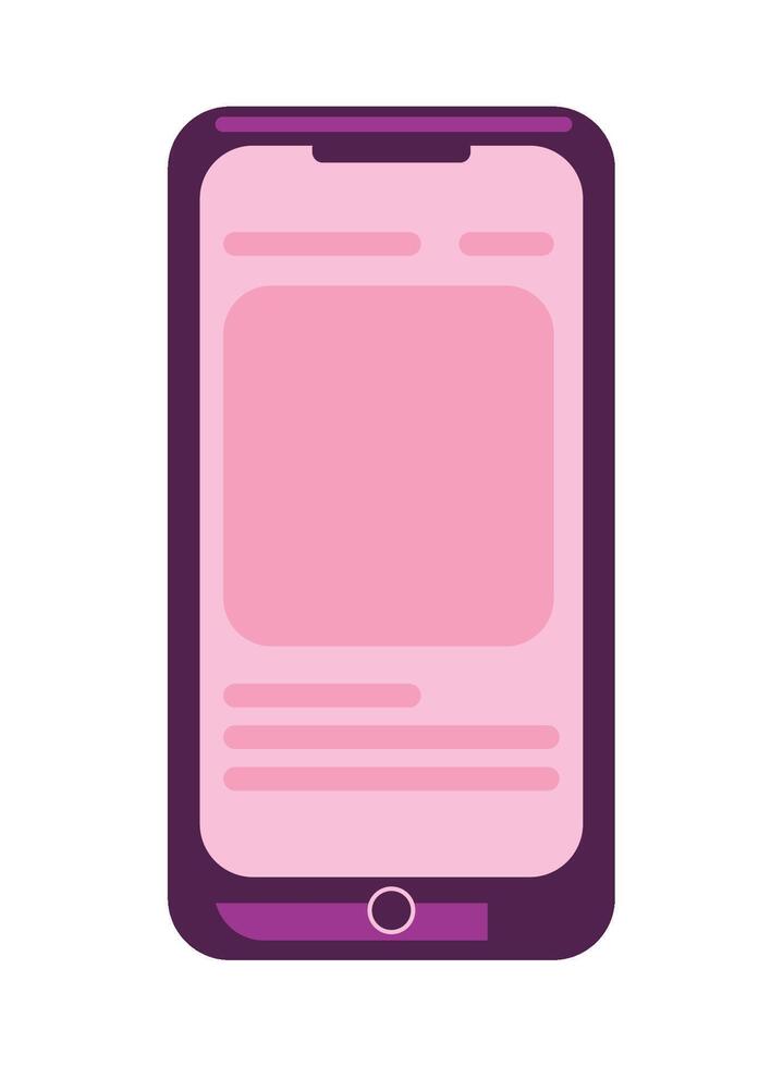 Smartphone icon with pink background on white background vector