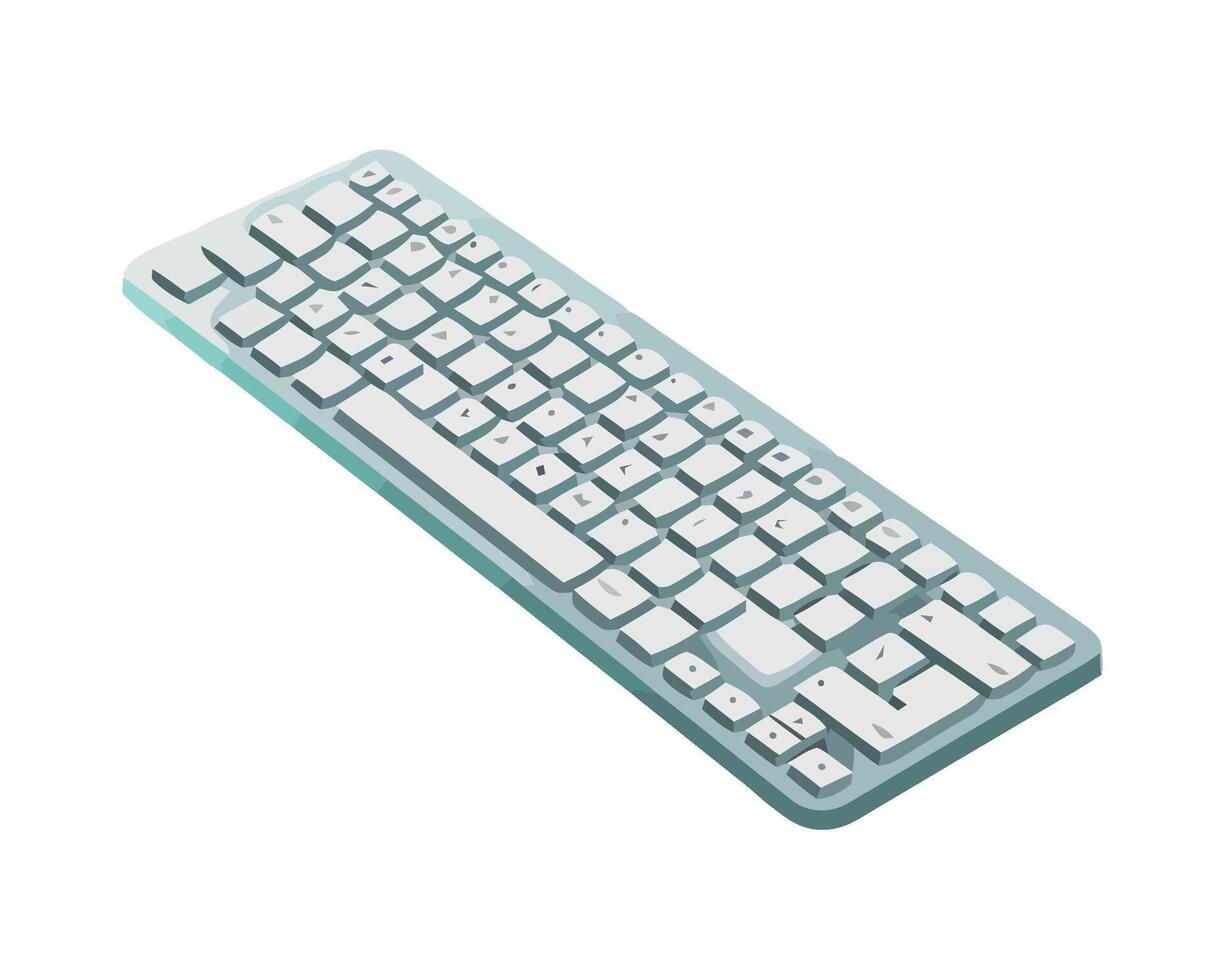 A computer keyboard is shown on a white background vector