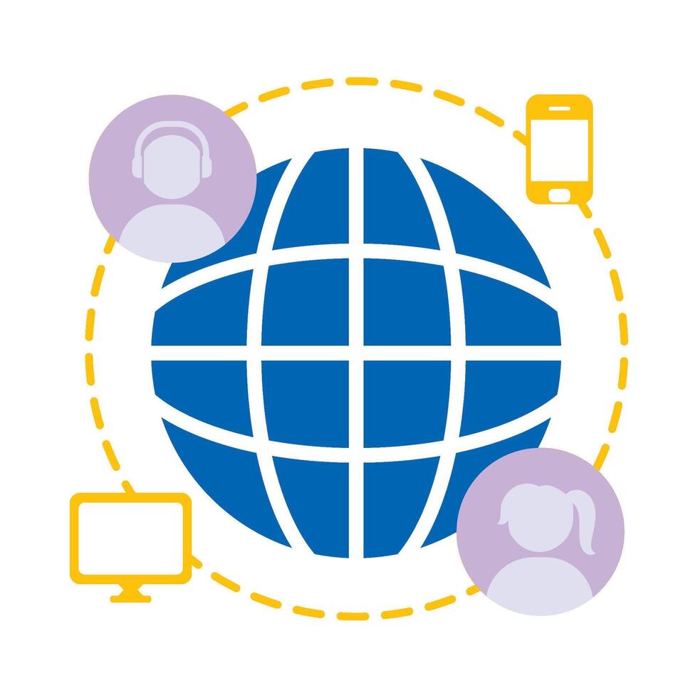 Global communication and collaboration vector