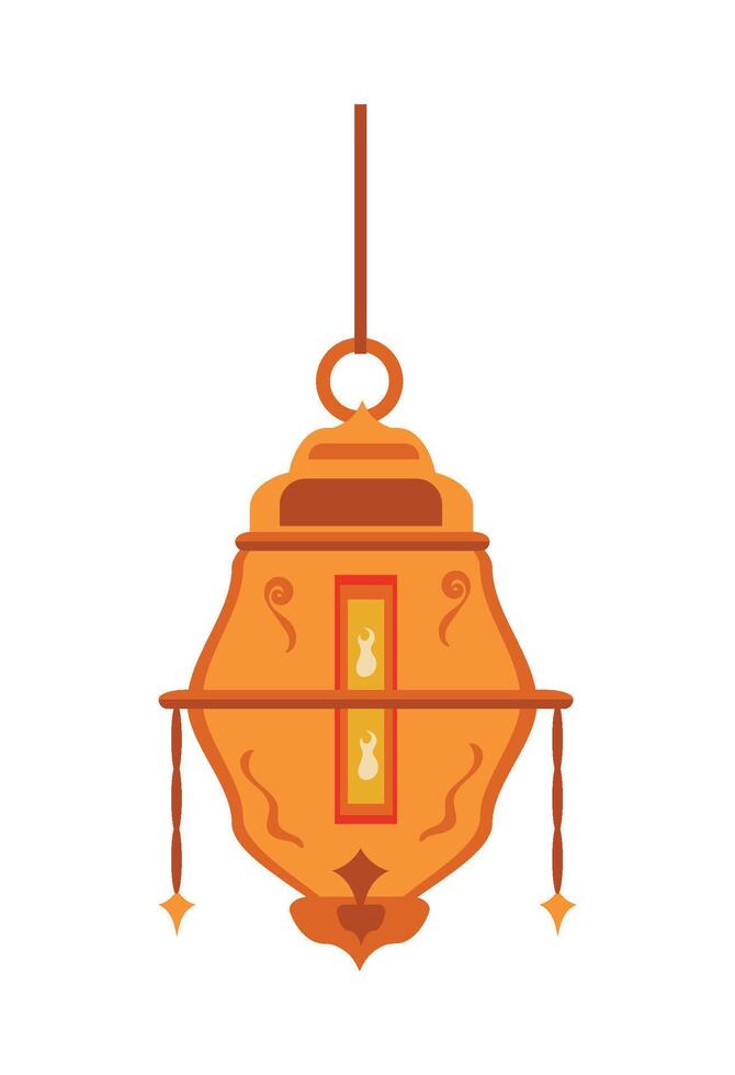 An old chinese lantern hanging on a white background vector