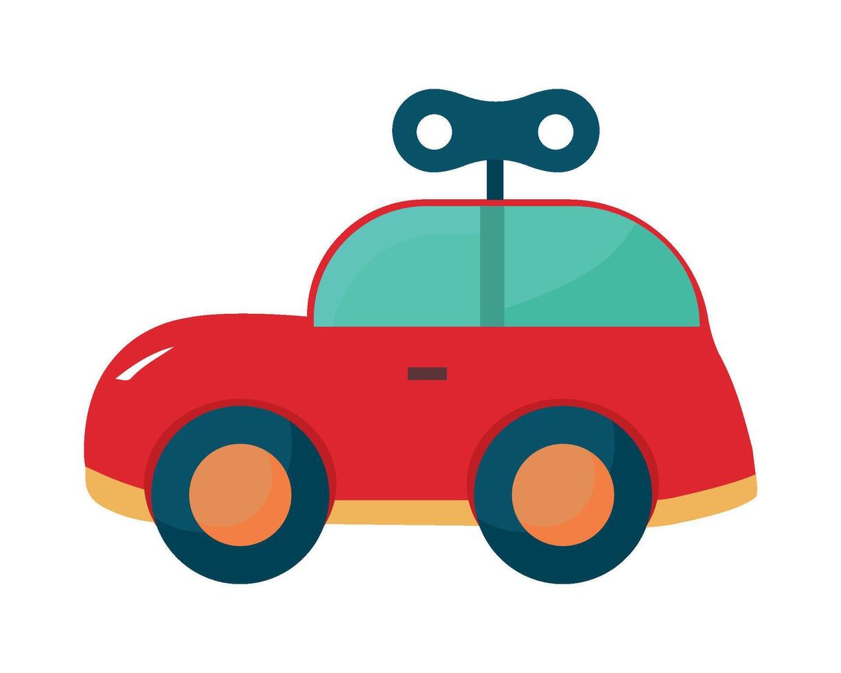 A red car with a camera on top vector