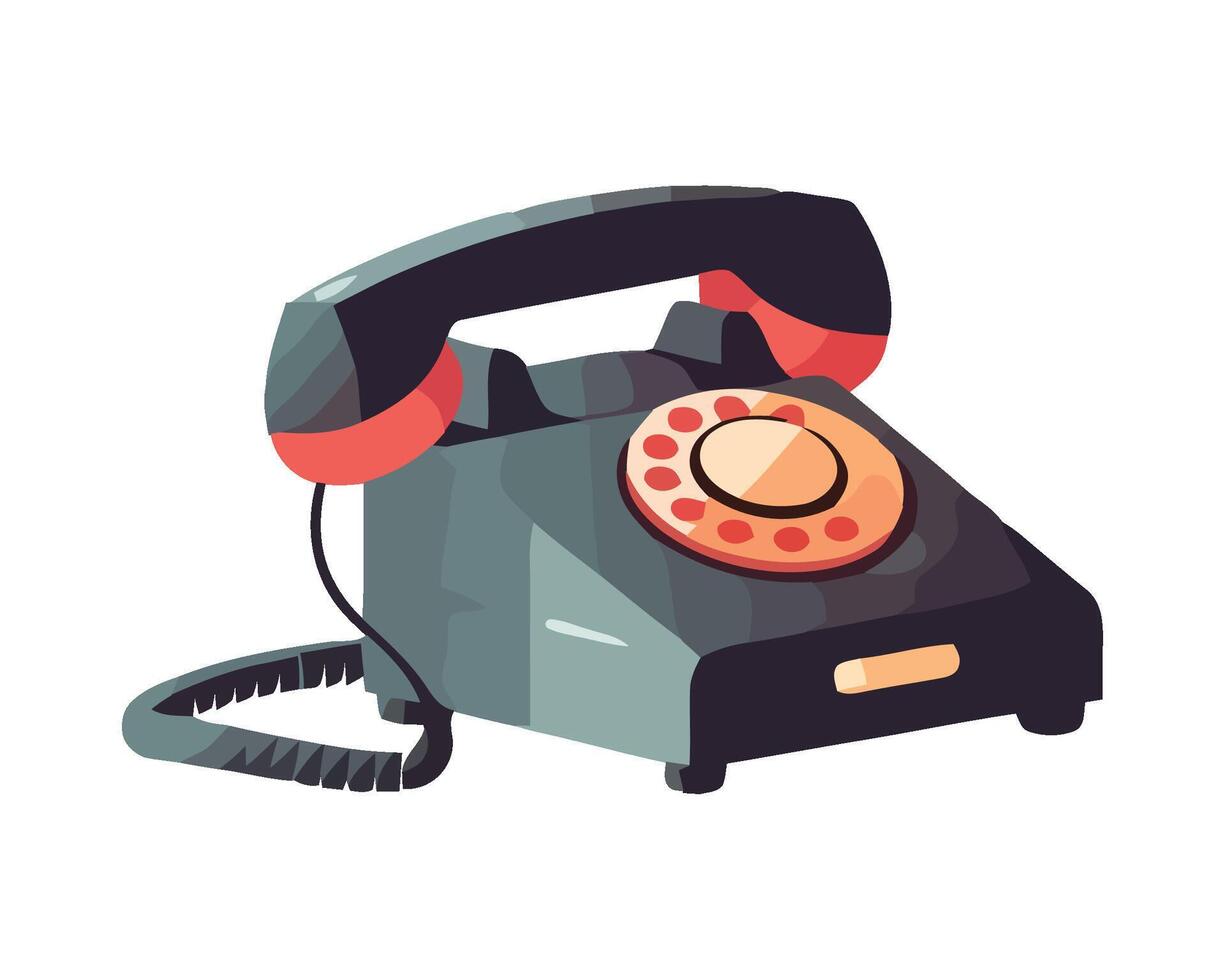 Retro telephone illustration isolated on white background vector