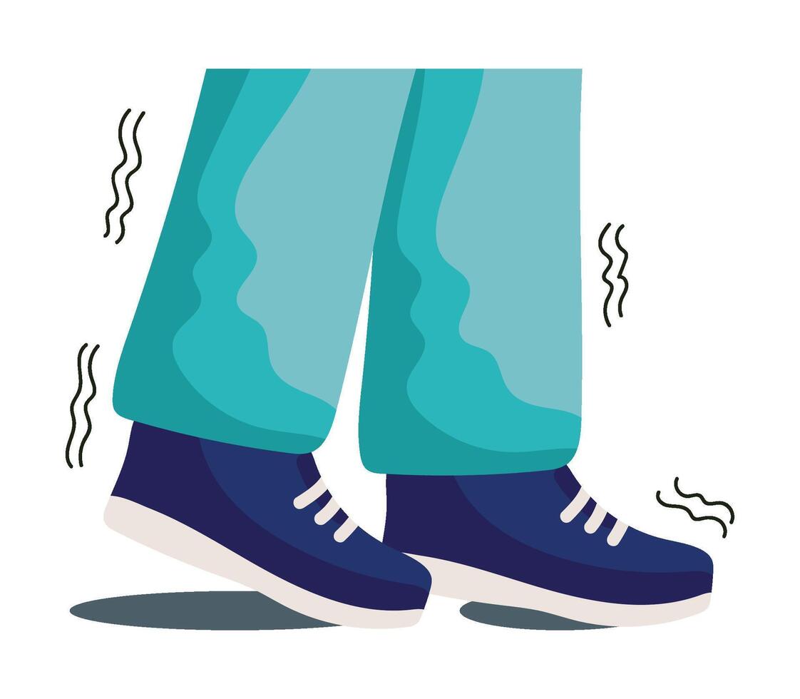 A cartoon illustration of a person wearing blue shoes vector