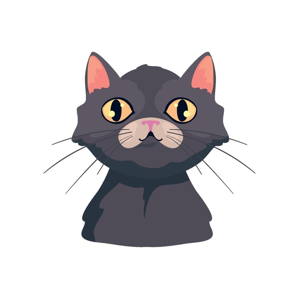 A cartoon cat with big eyes and a white background vector