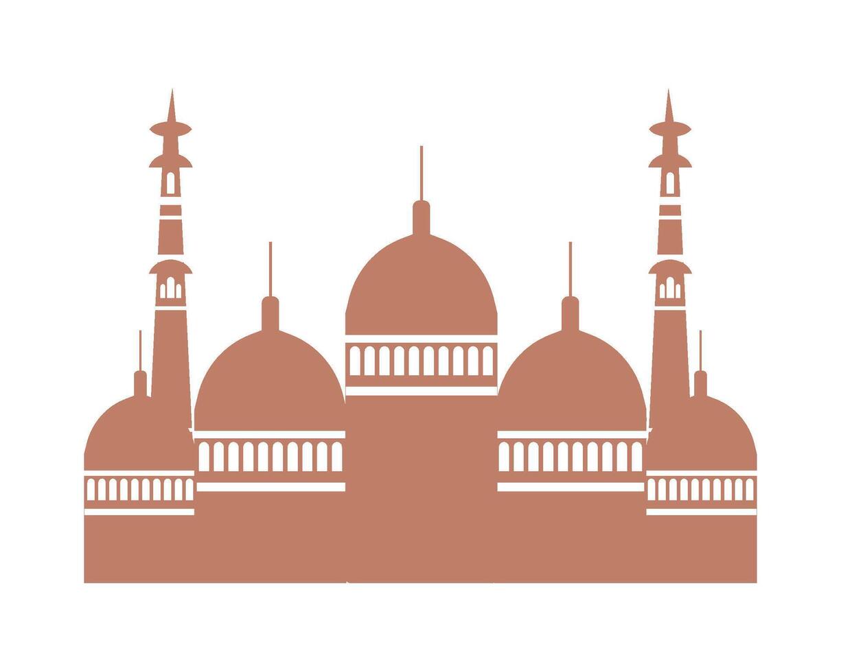 Mosque icon in brown color vector