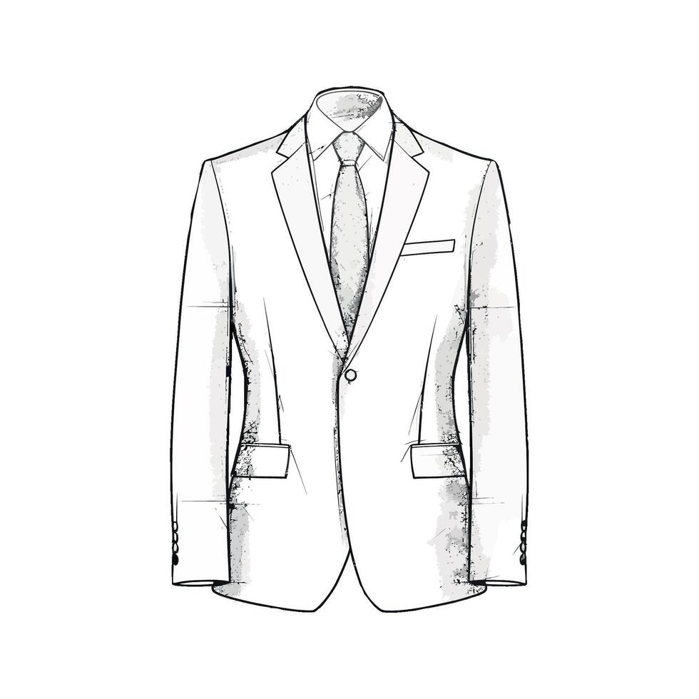 A drawing of a suit on a white background vector