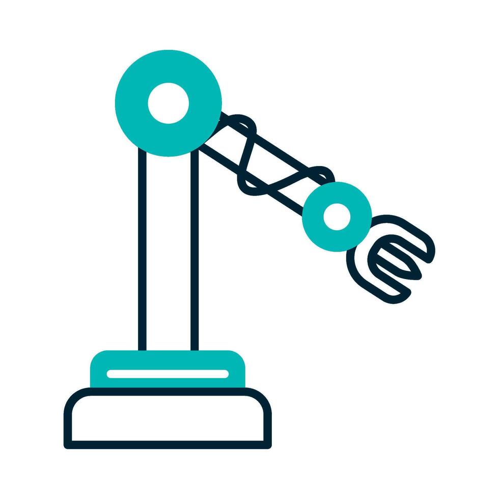 A robot arm with a wrench on it vector