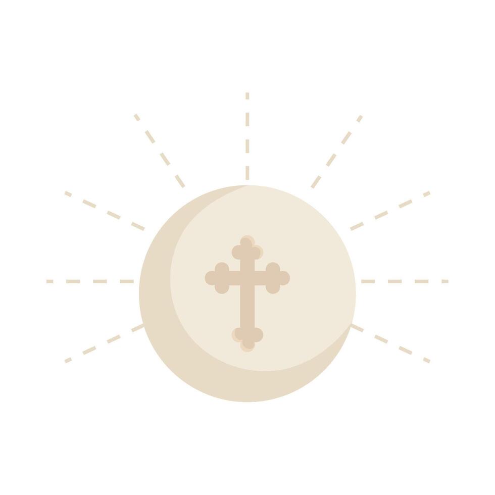 A cross on a white background with rays of light vector