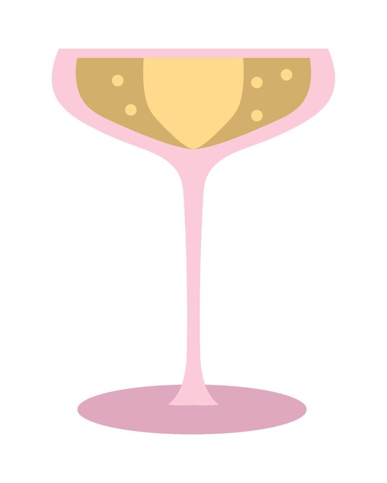 A glass of champagne with a gold rim vector