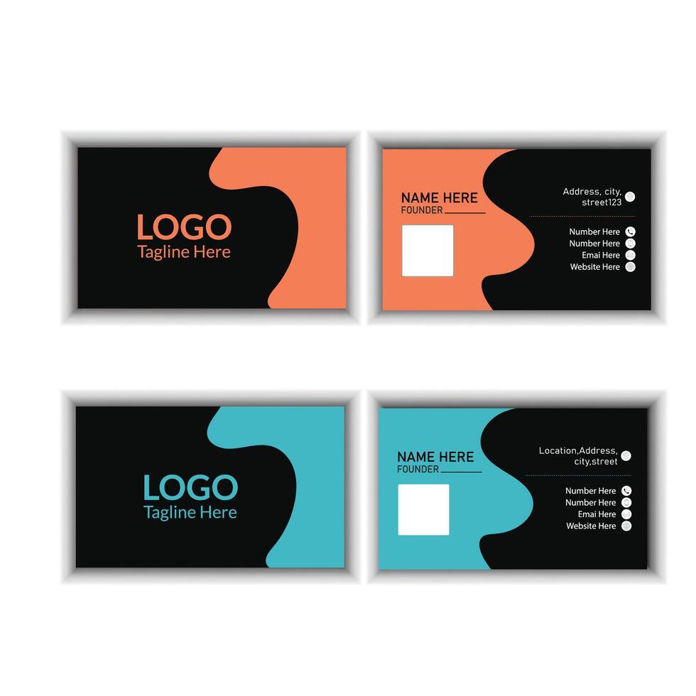 corporate business card design template vector