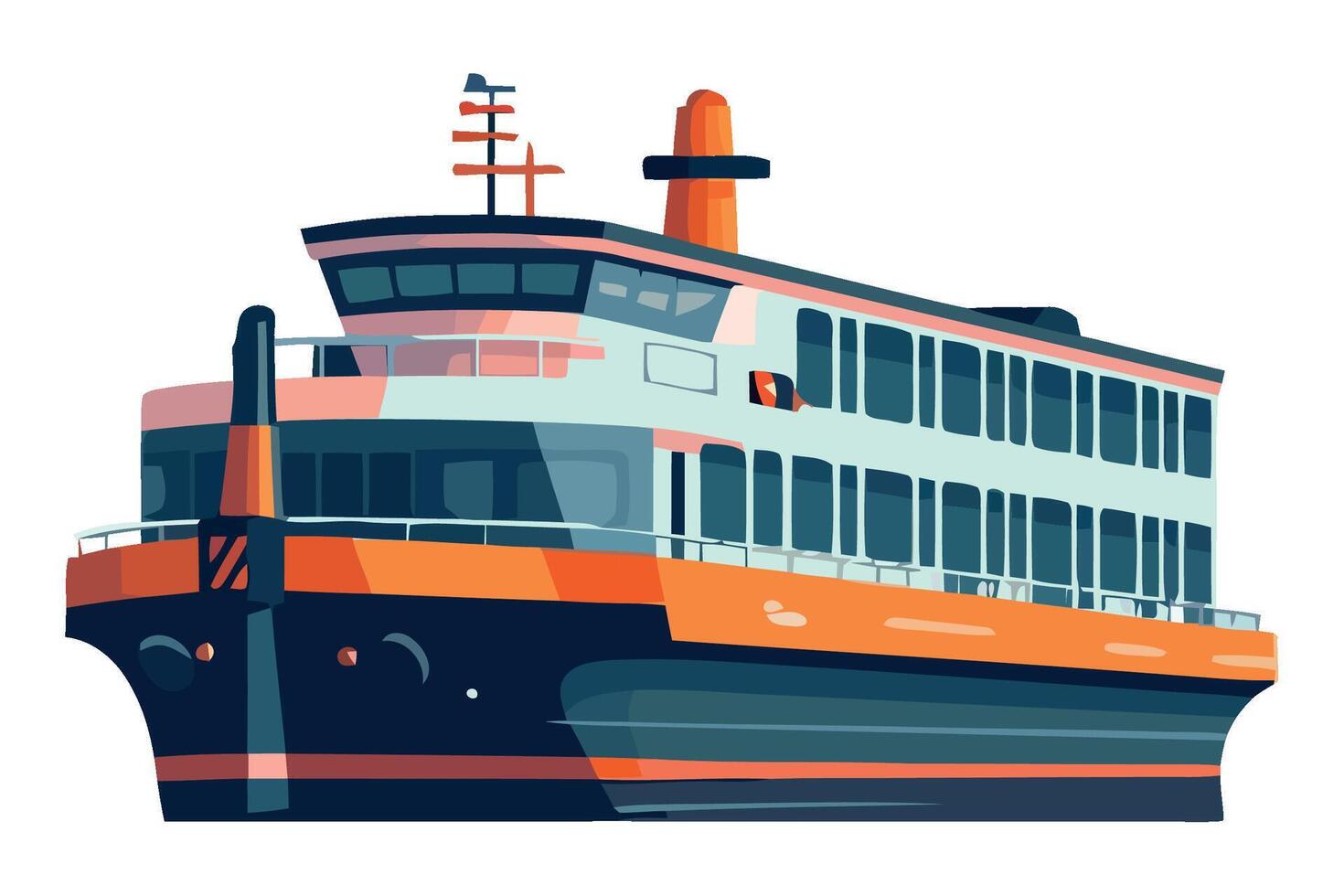 Ferry boat on white background illustration vector