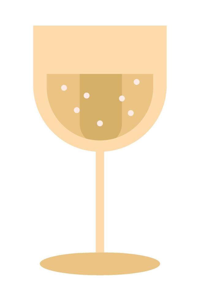 A glass of wine with bubbles on the side vector