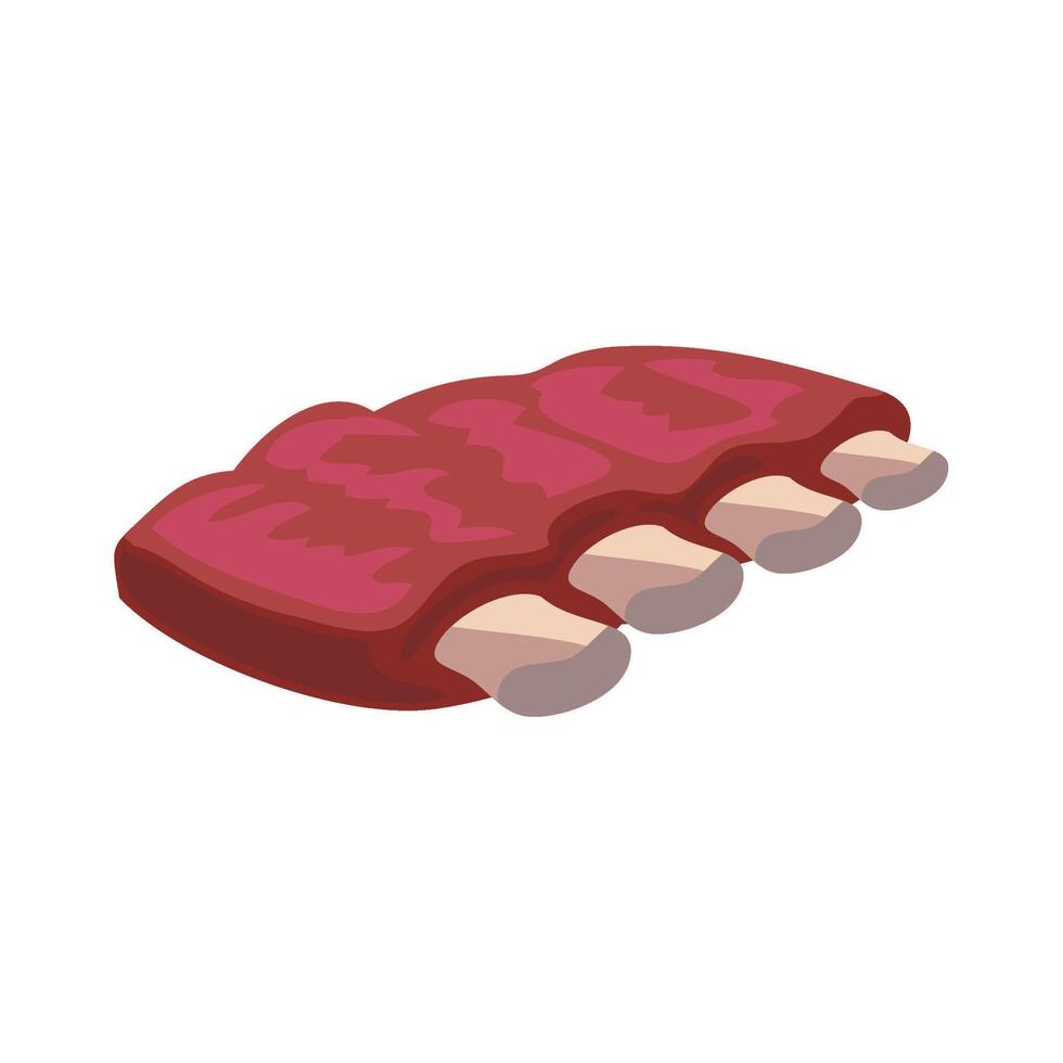 Ribs on a white background, with a white background vector