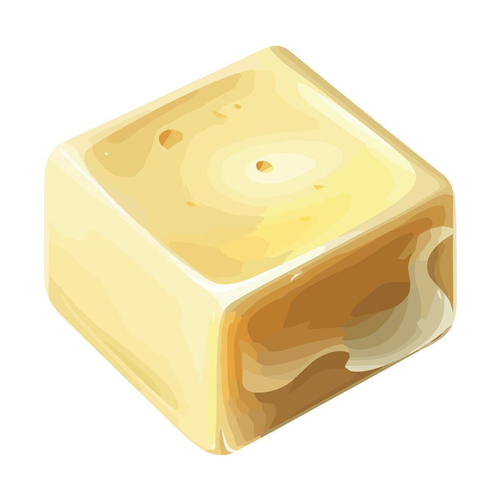 A block of cheese on a white background vector