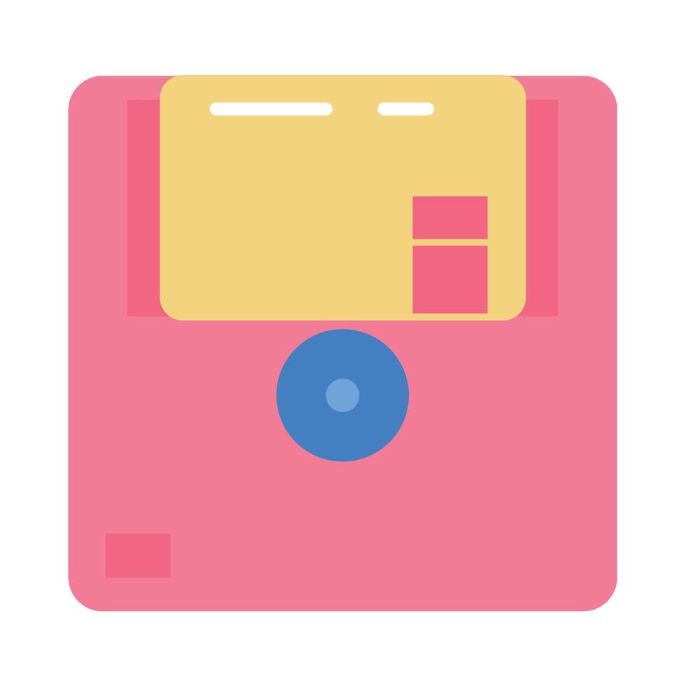 A pink floppy disk icon on a white background vector