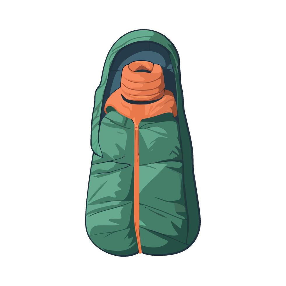 A sleeping bag with a zipper on the side vector