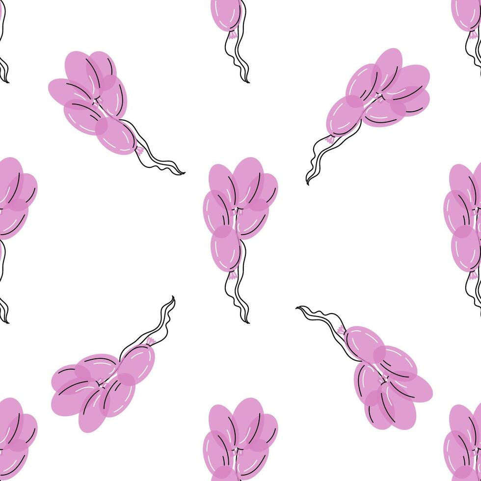Flat style balloons isolated on white background. Seamless pattern. Back to School. vector