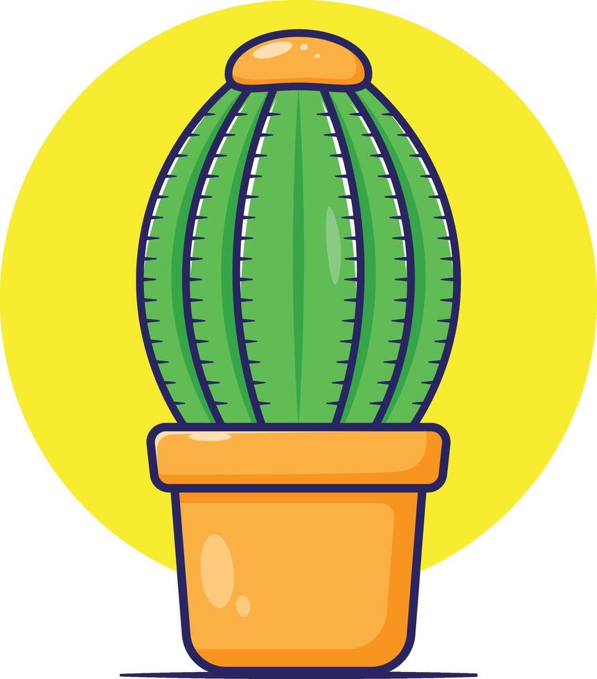 Tropical desert plant. Flat design of cactus illustration vector