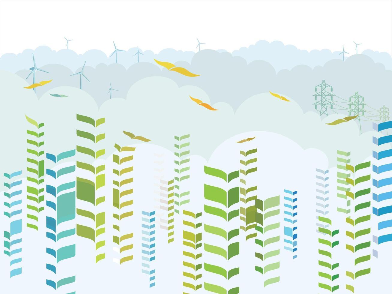 Layer upon layer 1 Freedom and Progress City shows the building change to bird and fly that cooperate the theme illustration graphic EPS 10 vector