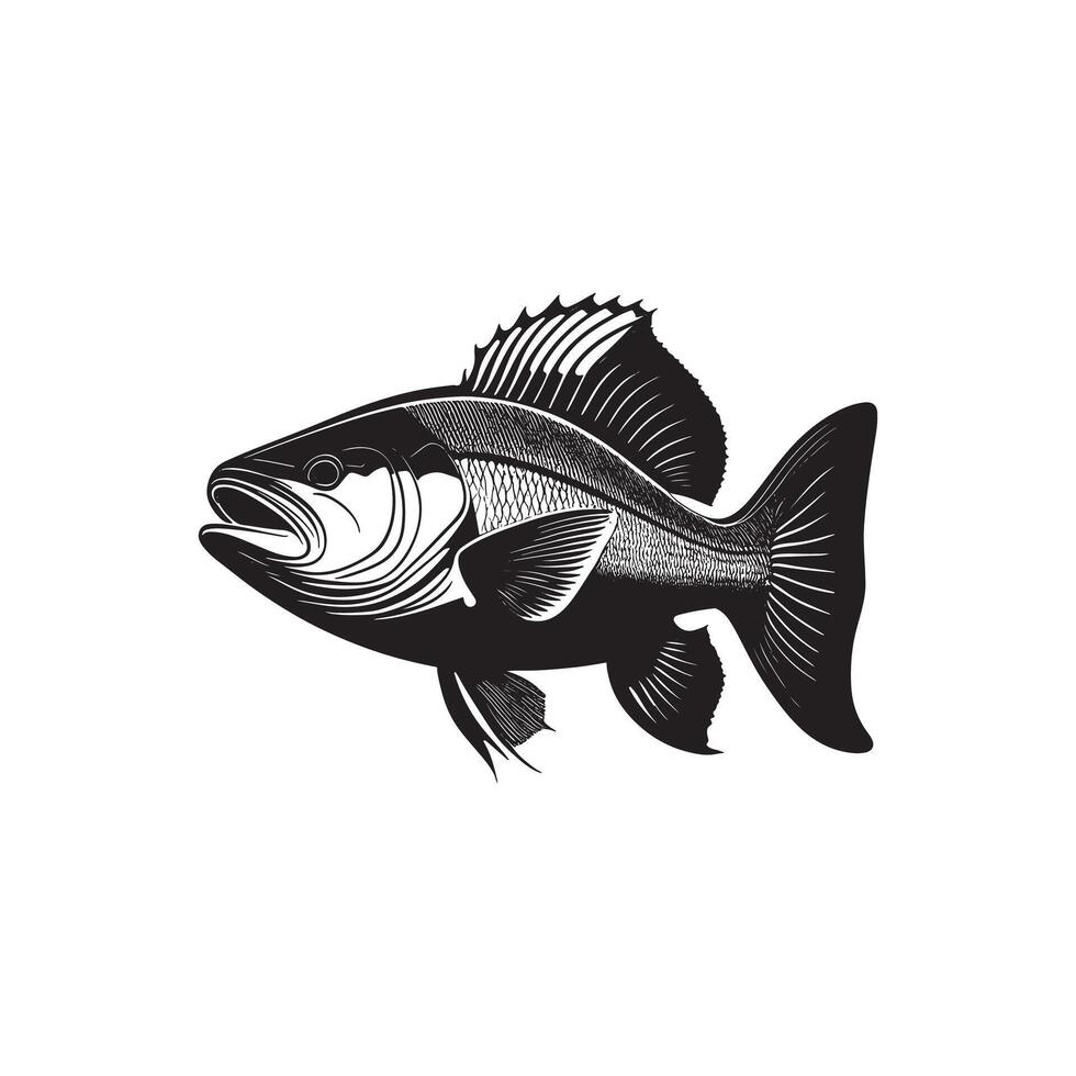 Serene Silhouette Elegant Fish Design vector