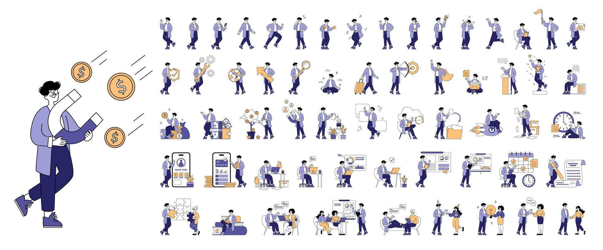 Business Man. Flat Illustration vector