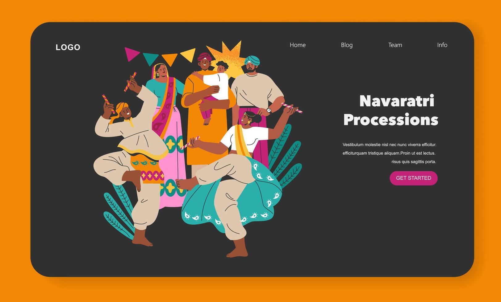 Navaratri. Flat Illustration vector