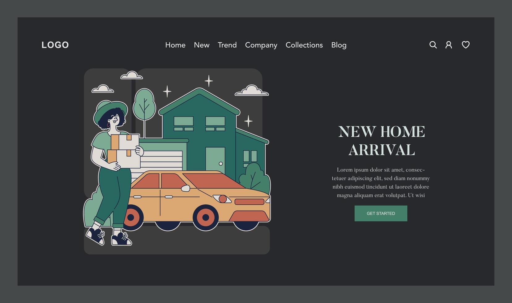 Moving Out. Flat Illustration vector