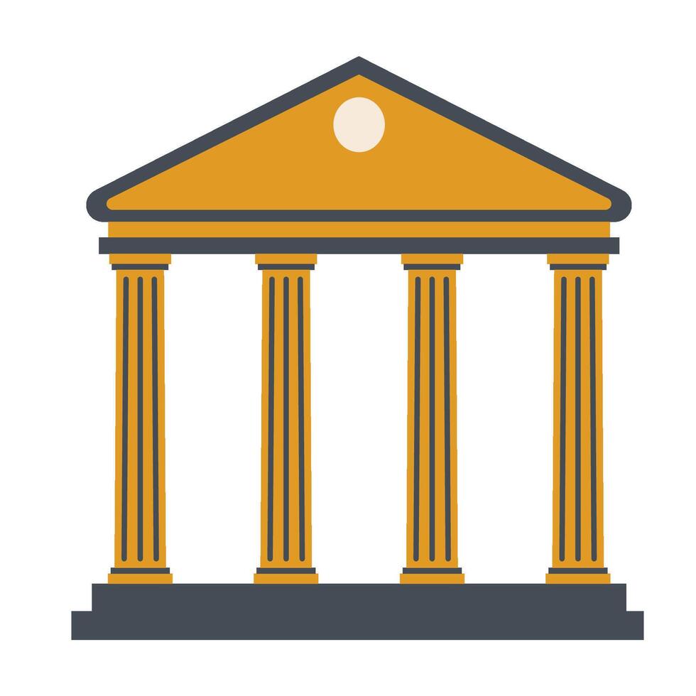 Courthouse icon Law and justice icons set elements Flat vector